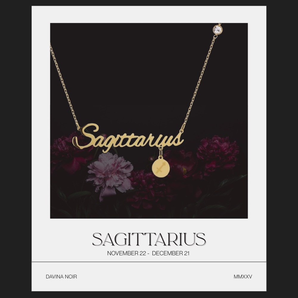 Sagittarius Zodiac Gold Necklace